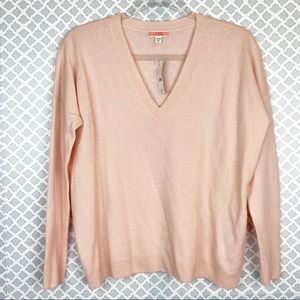 NWT J. Crew V Neck 100% Cashmere Boyfriend Sweater